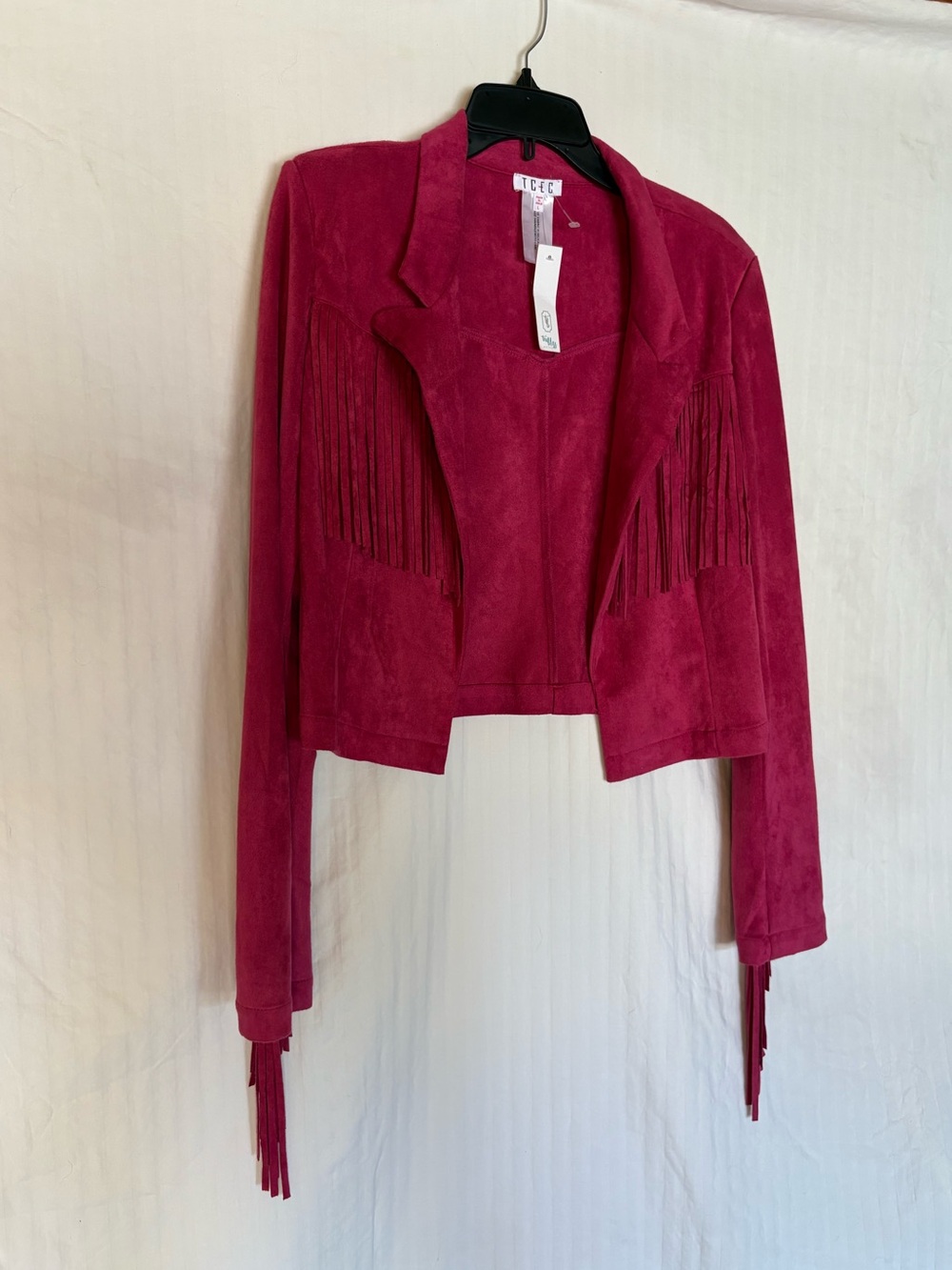 TCEC Women's Raspberry Fringe Blazer - Picture 2 of 12